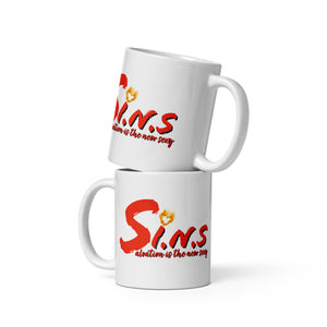 S.I.N.S: Salvation is the New Sexy White glossy mug